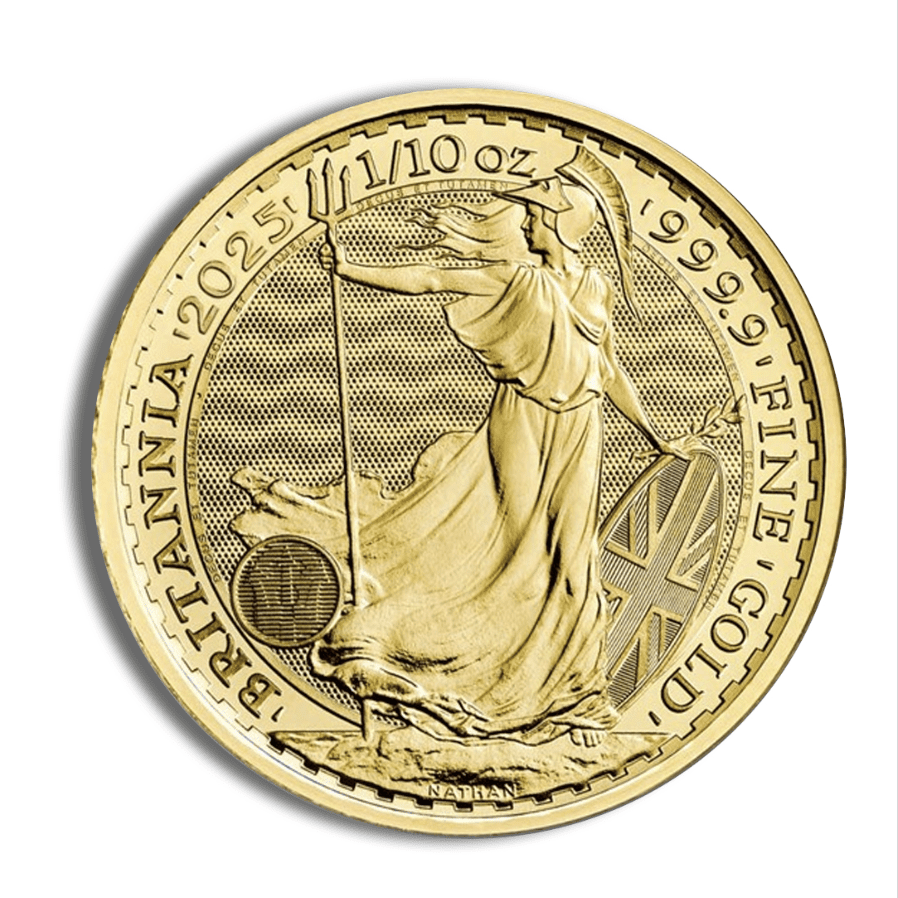 2025 British Gold Britannia coin – 1/10 oz gold, The Royal Mint, King Charles effigy